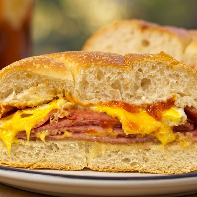 Taylor Ham and Cheese Sandwich.