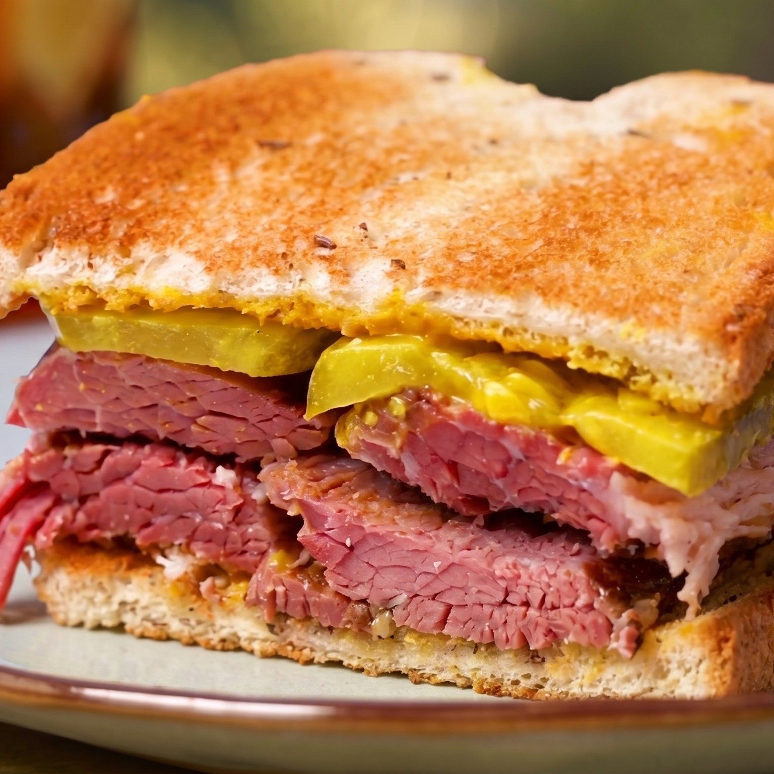 Hot Corned Beef Sandwich.