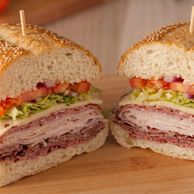34. Corned Beef, Pastrami and Swiss Sub.